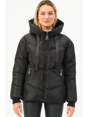 Z6771 DEWBERRY ДАМСКО ПАЛТО-ЧЕРНО