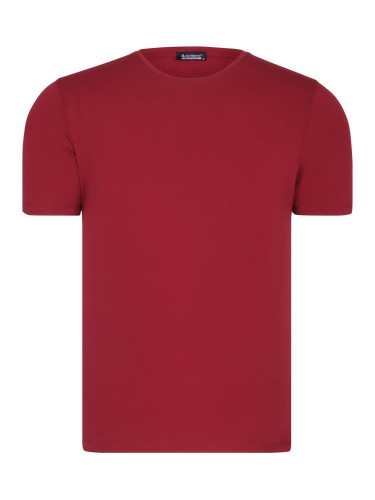 T8569 DEWBERRY BIKE COLLAR MEN'S T-SHIRT-PLAIN BURGUNDY