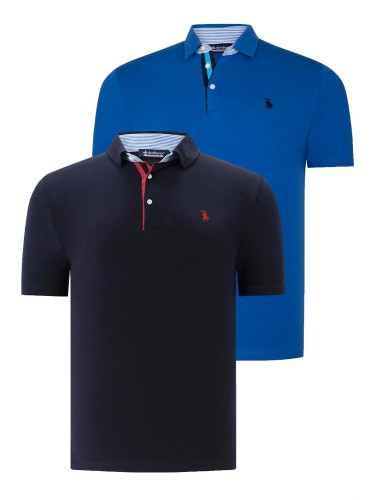 ДВОЕН КОМПЛЕКТ T8582 МЪЖКА ТЕНИСКА DEWBERRY-NAVY BLUE- SX