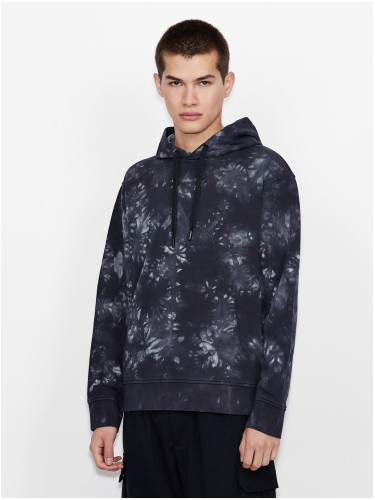 Dark blue men's patterned hoodie Armani Exchange - Men's