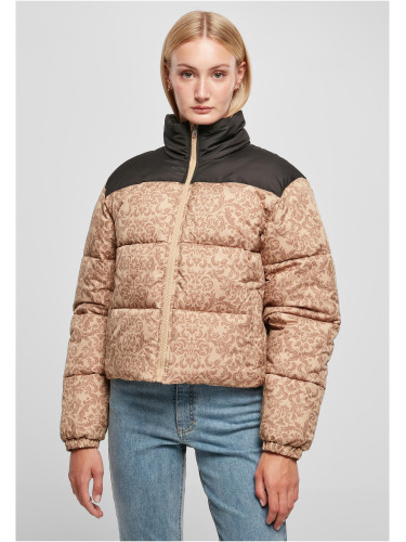 Women's Jacket AOP Retro Puffer Unionbeigedamast