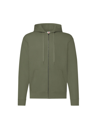 Olive Zippered Hoodie Classic Fruit of the Loom