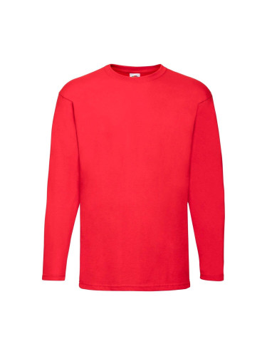 Valueweight Men's Red Long Sleeve T-shirt Fruit of the Loom