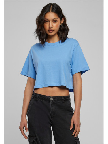 Women's short oversized T-shirt horizontal blue