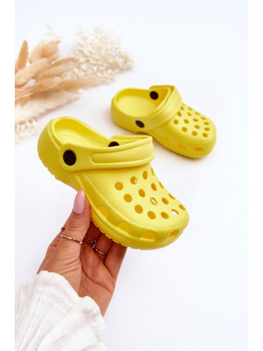 Kids Foam Crocs Slides Yellow Percy