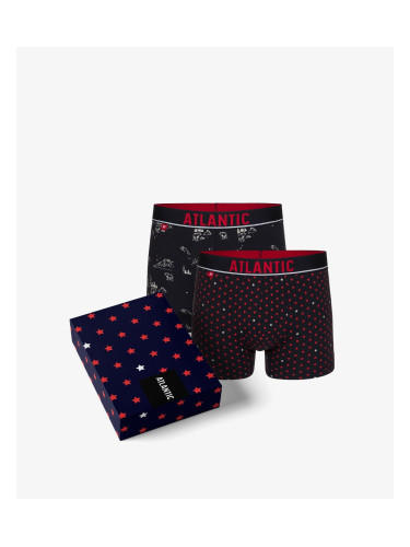 Men's boxers Stars ATLANTIC 2Pack + gift box - navy blue, navy blue