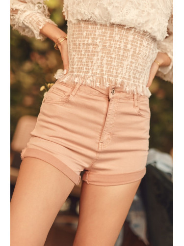 Pink push up denim shorts