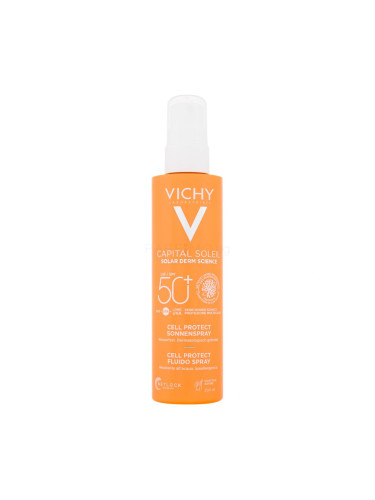 Vichy Capital Soleil Cell Protect Water Fluid Spray SPF50+ Слънцезащитна козметика за тяло 200 ml