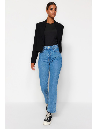 Trendyol Blue висока талия прави дънки
