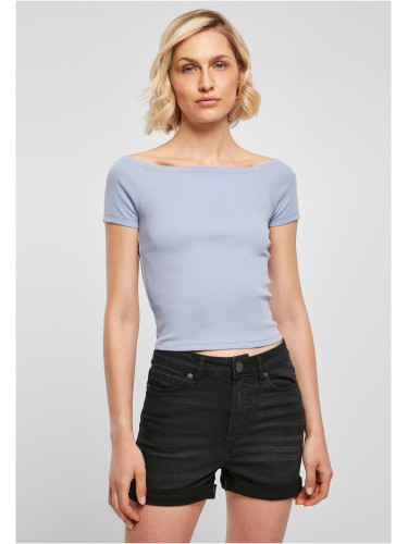 Women's T-shirt Off Shoulder Rib violablue