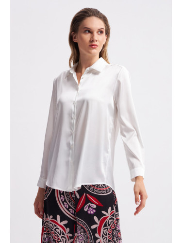 Gusto Satin Shirt - White