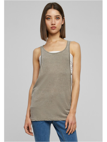 Ladies Loose Burnout Tank Olive