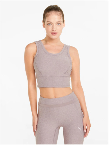 Light purple womens sports cropped tank top Puma Studio Yogini - Women