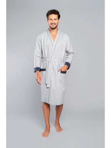 Gabriel Long Sleeve Bathrobe - Melange/Graphite