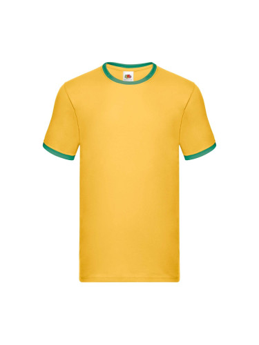 Men's Yellow T-shirt Ringer Fruit of the Loom