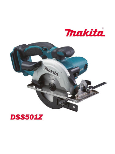 Циркуляр акумулаторен, ръчен, Makita DSS501Z, 18V, LXT, 136 мм