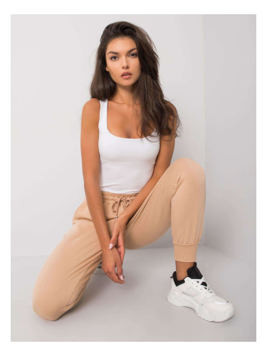 Women's beige cotton trousers