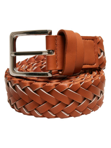 Braided synthetic leather strap light brown