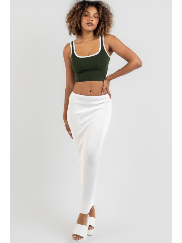 Madmext White Basic Long Knitwear Skirt