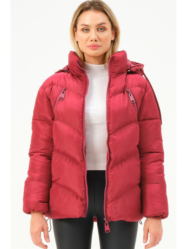 Z6769 DEWBERRY WOMEN'S COAT-BURGUNDY