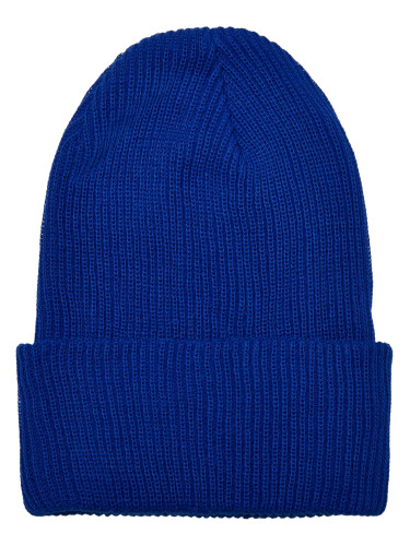 Cap made of recycled yarn, ribbed knit Royalblue