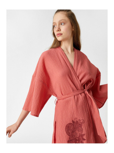 Koton Embroidered Yoga Kimono Sash Detailed