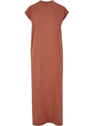 Women's terracotta dress with long shoulders
