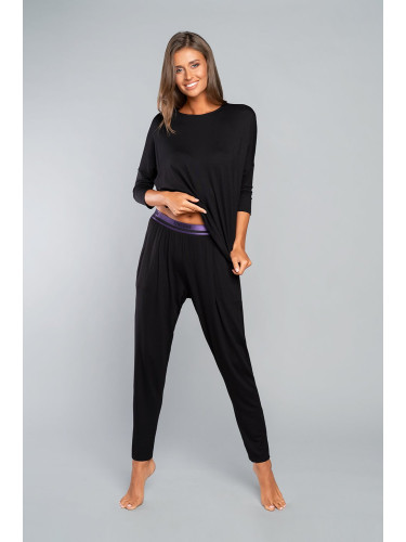 Style: Set of 3/4 sleeves, long pants - black