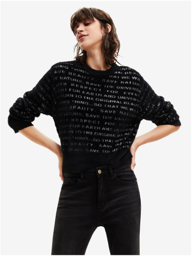 Black women's cropped sweater Desigual I Wonder