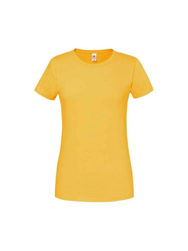 Iconic 195 Ringspun Premium Premium Fruit of the Loom Women's Yellow T-shirt