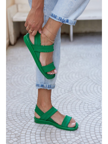 Madamra Women's Green Drawstring Sandals