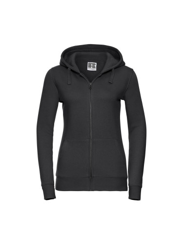 Black women's sweatshirt with hood and zipper Authentic Russell