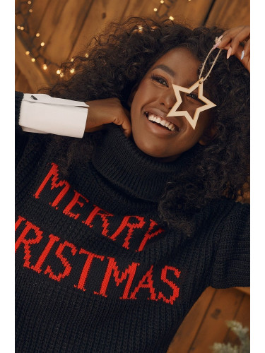 Free Christmas sweater with black turtleneck