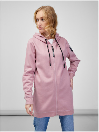 Women's Pink Zip-Up Hooded Sweatshirt SAM 73 Drusilia
