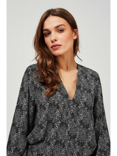 Marisse Deep Neck Shirt L-Ko-3413 Black