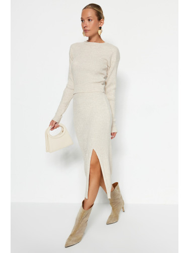 Trendyol Stone Crop Knitwear Bottom-Top Set