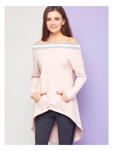 Sweatshirt I... Mi with a wide neckline pink