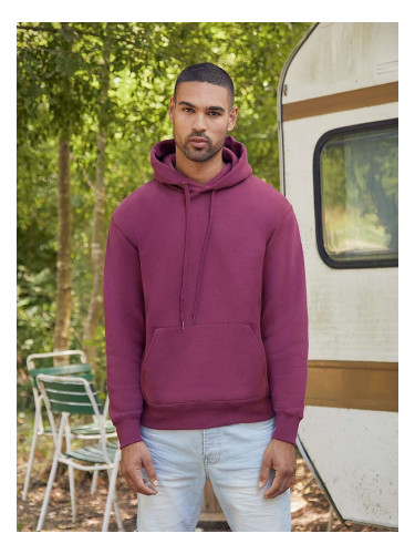 Burgundy Men's Hooded Sweat Fruit of the Loom