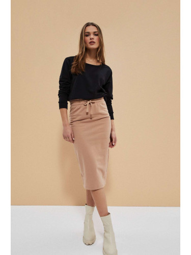 Knitted sweatshirt skirt - beige