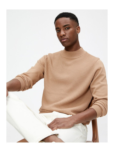 Koton Half Turtleneck Sweater Knitwear Textured Slim Fit Long Sleeve