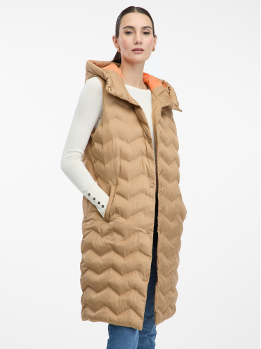 Orsay Brown Women's Quilted Vest - Women's