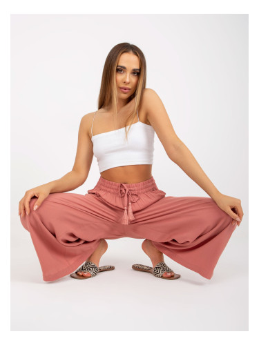 Dark pink fabric trousers with wide leg SUBLEVEL