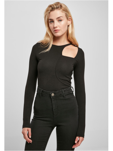 Women's Organic Long Sleeve Cutout Black