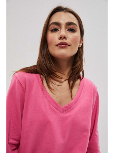 V-neck sweatshirt - pink