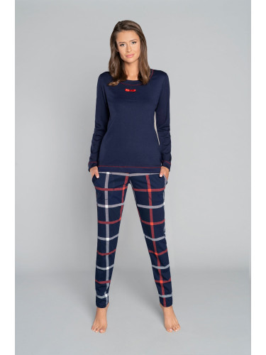 Izera ́s pyjamas, long sleeves, long pants - navy blue/print