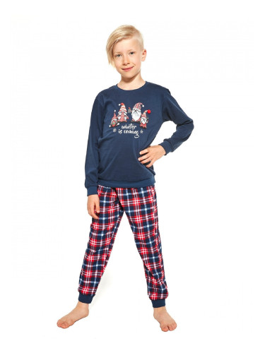 Pyjamas Cornette Kids Boy 593/122 Gnomes length/r Christmas 86-128 navy blue