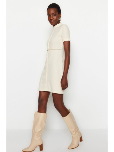 Trendyol флот синьо A-Line / Cbell форма Солун / трикотажни мини трикотажна рокля