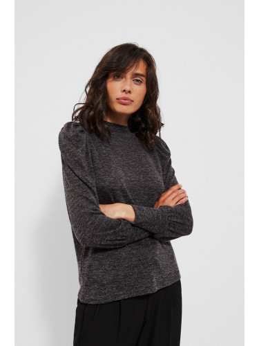 Marisse Melange Sweatshirt With Puff Sleeves Z-Bl-3616 Graphite Mel