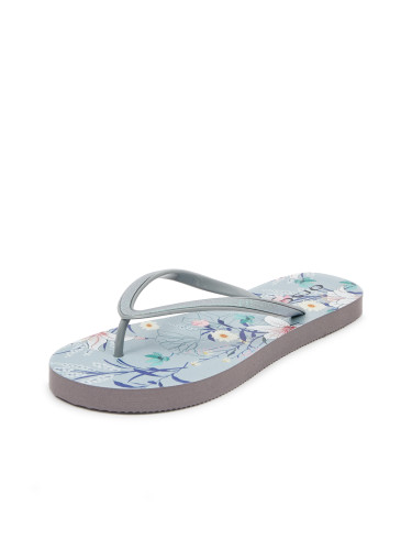 Orsay Light Blue Women's Patterned Flip Flops - Women's