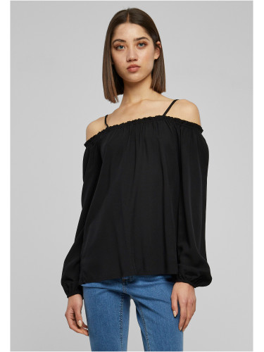 Women's Cold Shoulder Longsleeve Black